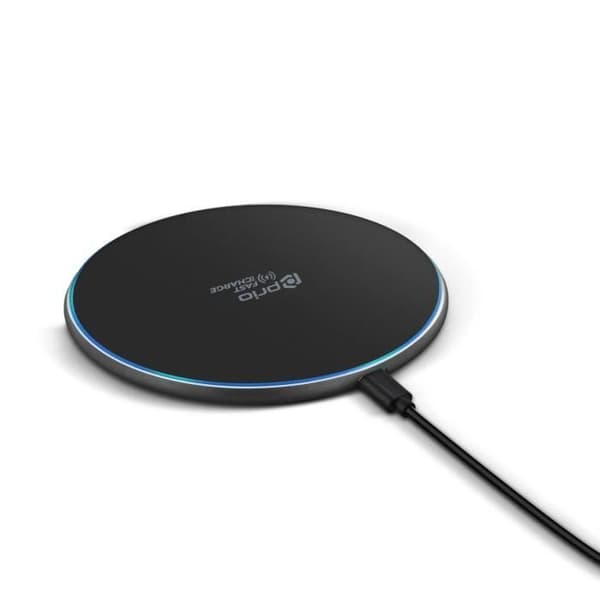 Trådlös laddare - Prio - QI 15W - Anpassad laddning - Kompatibel med Apple/Samsung - Svart