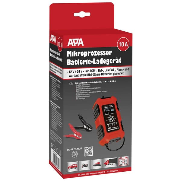 APA Batterieladegerät 12/24V 10A 16649 Billaddare 12 V, 24 V 10 A 5 A