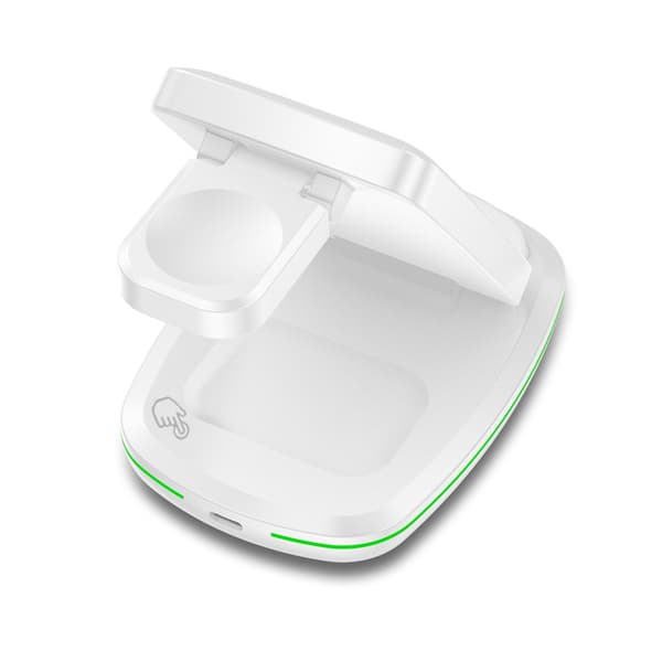 INF 3-i-1 trådløs lader for telefon, smartklokke, trådløse ørepropper