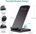 Miniatyrbillede 2 af 3: Black Wireless Desktop Stand Charger Qi-Certified 10W Fast Charge For  HUAWEI NOVA Y90