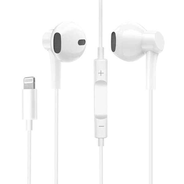 20W USB-C nätladdare och Lightning-trådbundna hörlurar Pack White