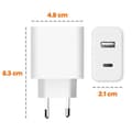 Miniatyrbild 4 av 4: Original Xiaomi USB + USB-C 33W nätladdare Vit