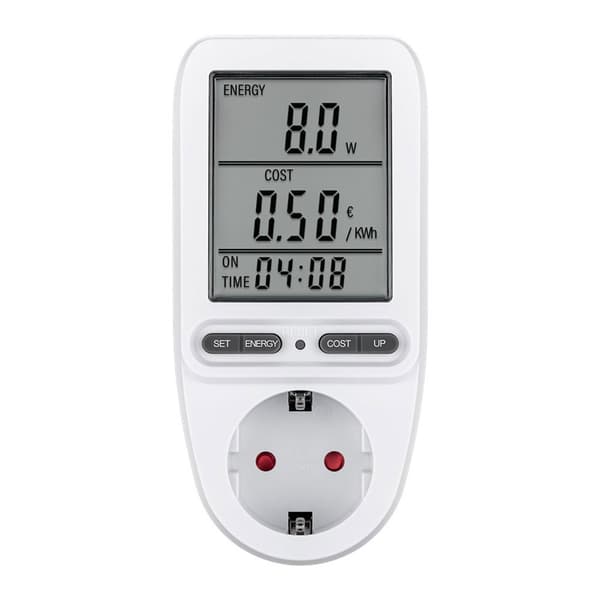 Sähkömittari seinäpistorasiaan / LCD Energiamittari sähkön mittaukseen