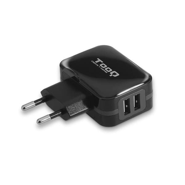 Väggladdare - TooQ - TQWC-1S02 - USB x 2 - 17W - Svart