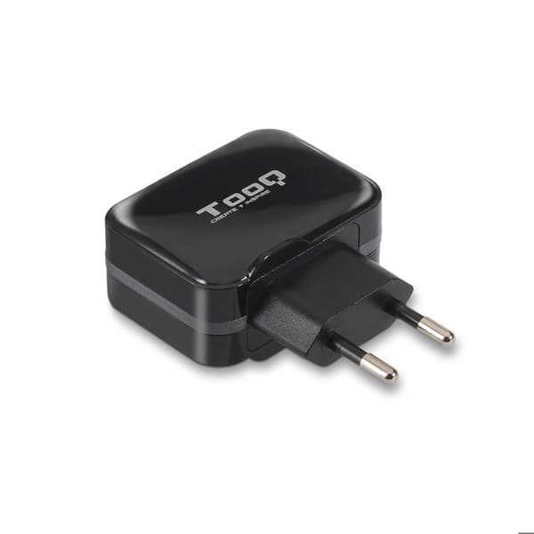 Väggladdare - TooQ - TQWC-1S02 - USB x 2 - 17W - Svart