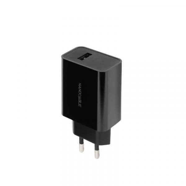 USB-laddare med 5 V/2.1 A USB-A-port. Så att du inte får slut på ström på dina enheter! Så liten, så liten, att du kan Svart