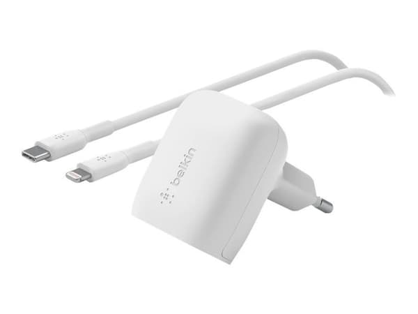 Laddare - Belkin - 20W - USB-C - Snabbladdning - Vit - Adapter för smartphones