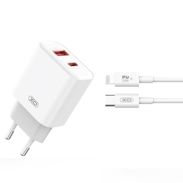 iPhone Hurtigoplader 20W - USB-C PD-adapter med lynkabel