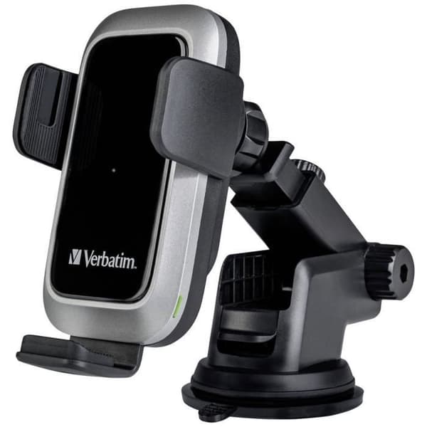 Verbatim FWC-03 Pro Qi Snabb trådlös Billaddare USB Induktiv Laddningsstation Svart Svart