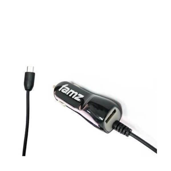 1200 mAh svart Micro USB billaddare