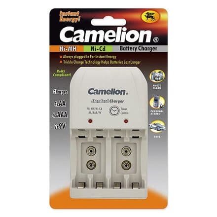 Camelion | Plug-In Battery Charger | BC-0904S | 2x or 4xNi-MH AA/AAA or 1-2x 9V Ni-MH Grå