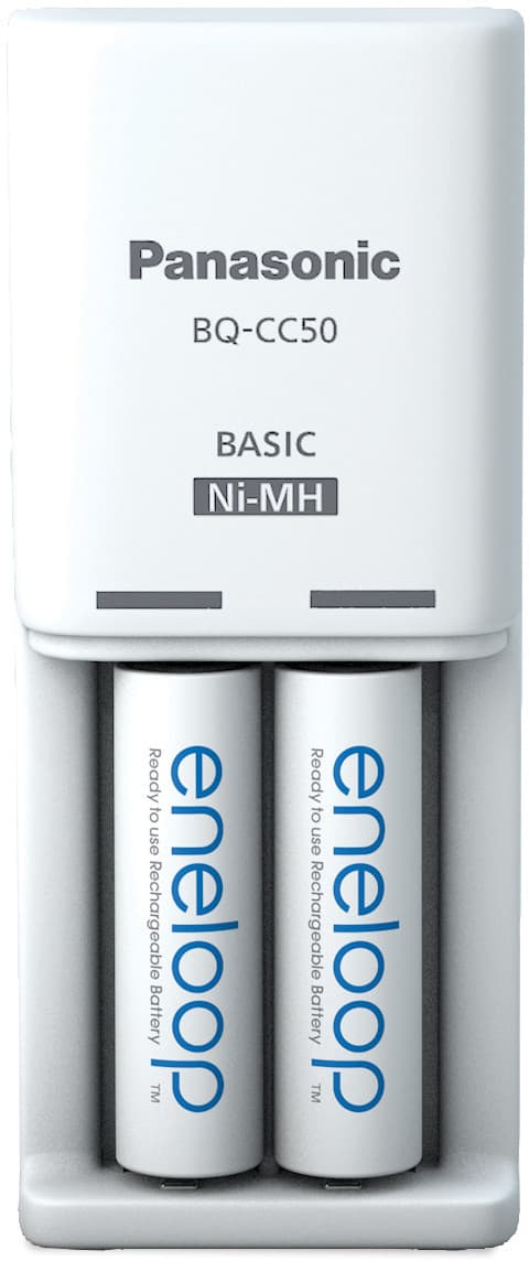 Panasonic eneloop charger BQ-CC50 + 2x2000mAh Hvit