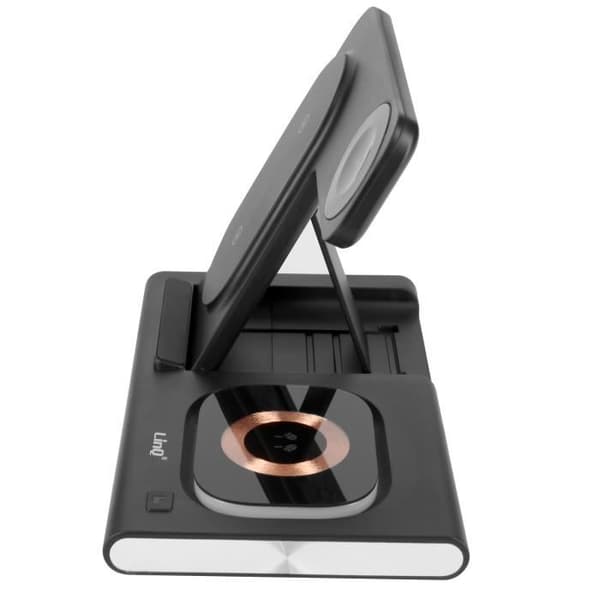 Laddstation 3 i 1 - LinQ - MagSafe 15W - Laddare för iPhone, AirPods, Apple Watch - Svart