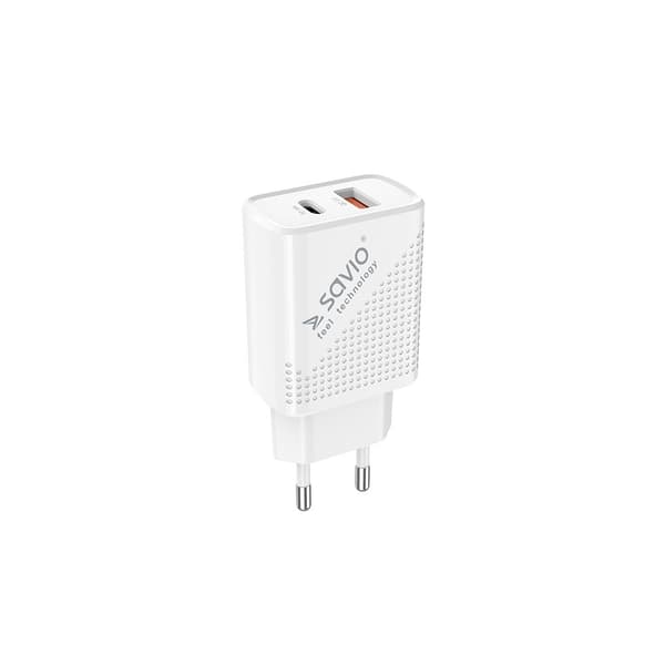 SAVIO LA-04 USB Type A & Type C Quick Charge Power Delivery 3.0 Indendørs Hvid