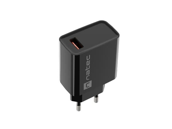 NATEC USB OPLADER RIBERA 18W USB-A SORT