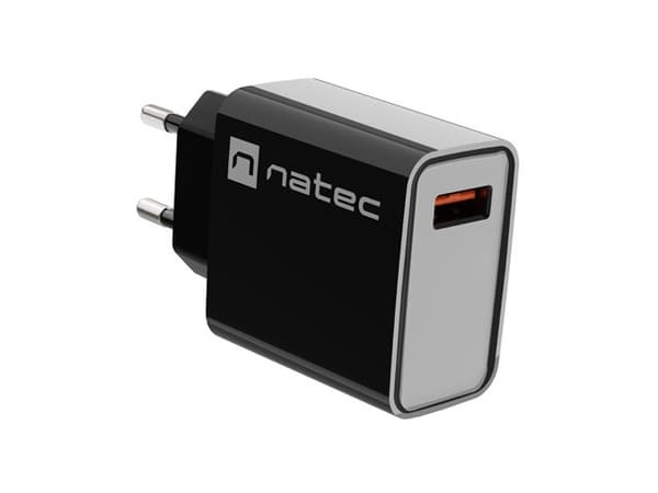 NATEC USB OPLADER RIBERA 18W USB-A SORT
