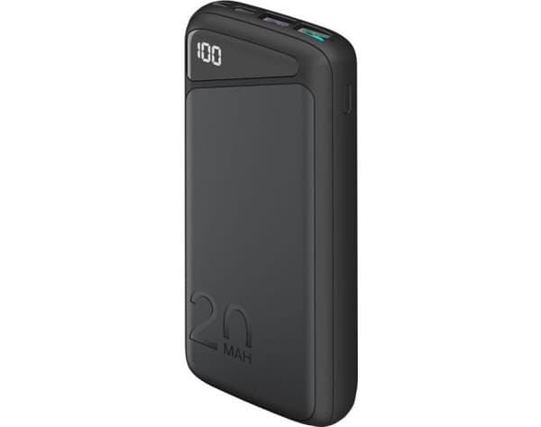 Goobay Powerbank 20000 mAh - snabbladdare (USB-C PD, QC 3.0) Svart