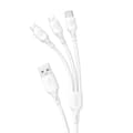 Miniatyrbillede 1 af 2: Dudao 3-i-1 USB-kabel - USB-C / microUSB / Lightning 6A 1,2m - Hvid