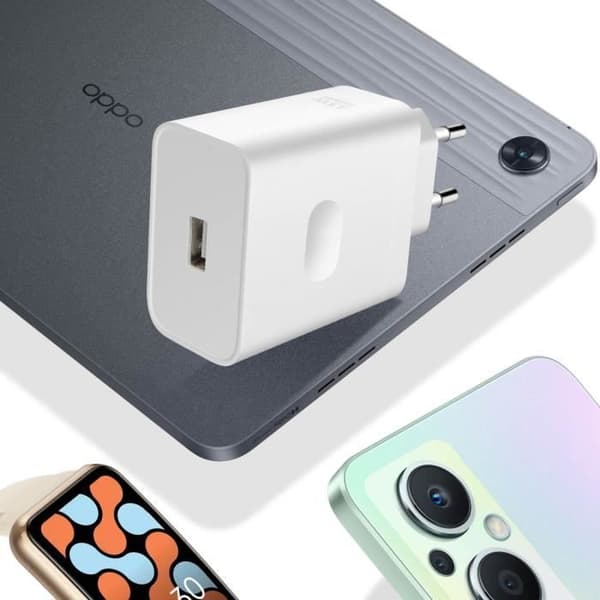 Oppo USB SuperVOOC 33W Laddare med USB till USB-C-kabel Vit