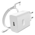Miniatyrbild 1 av 4: Oppo USB SuperVOOC 33W Laddare med USB till USB-C-kabel Vit
