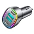 Miniatyrbillede 1 af 3: Joyroom Biloplader med 2 x USB-C, 2 x USB 70W - Sort