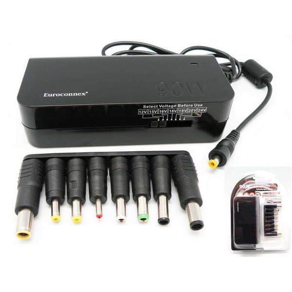 Euroconnex Bærbart Opladerstik 90w 12-24v + Usb 2a Sort