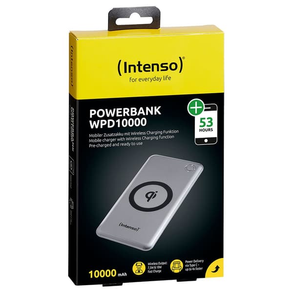 Intenso Batteri Wpd10.000 10.000mah Grå