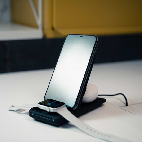 Ksix Trådløs Oplader 3 In 1 Iphone Airpods And Apple Watch Sort