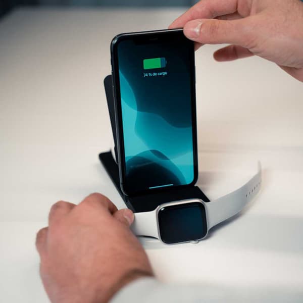 Ksix Trådløs Oplader 3 In 1 Iphone Airpods And Apple Watch Sort