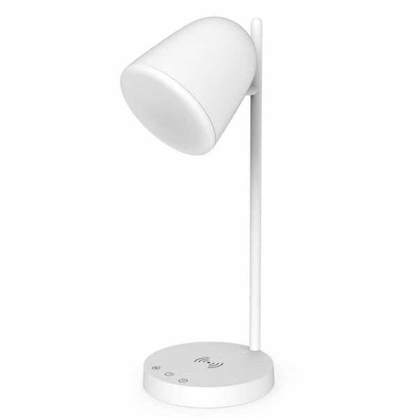 Muvit Io Ljuslägen Led-lampa Med Trådlös Laddare Easy Setup Wi-fi 3 Silver Vit