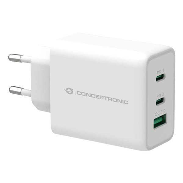 Conceptronic Oplader Usb-a/usb-c Transparent Hvid