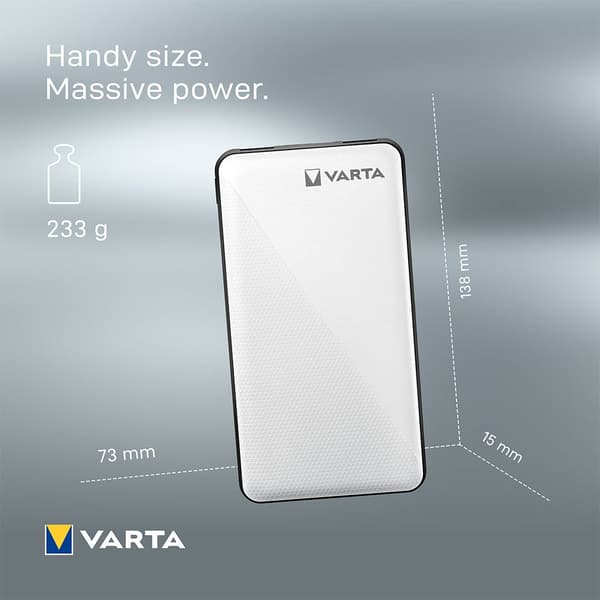 Varta Batteri Energy 10.000mah 2xusb A/1xusb C Hvid
