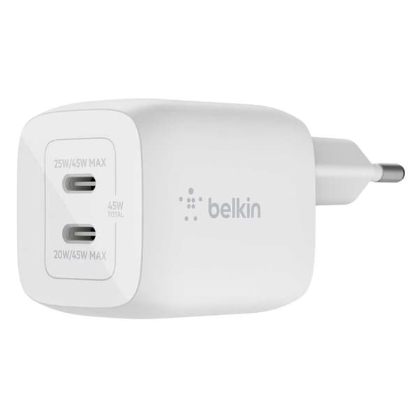 Belkin Usb-c Oplader Wch011vfwh 45w Transparent,Hvid
