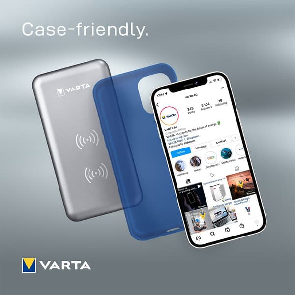 Varta Fast Wireless Charger Hopeinen