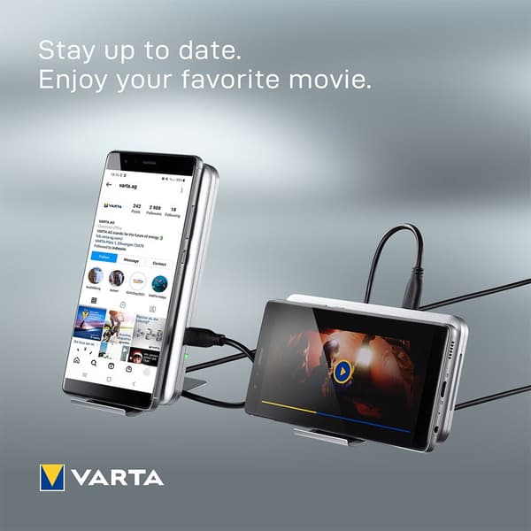 Varta Fast Wireless Charger Hopeinen