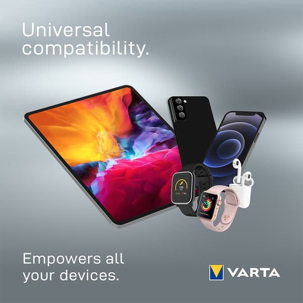 Varta Fast Wireless Charger Hopeinen