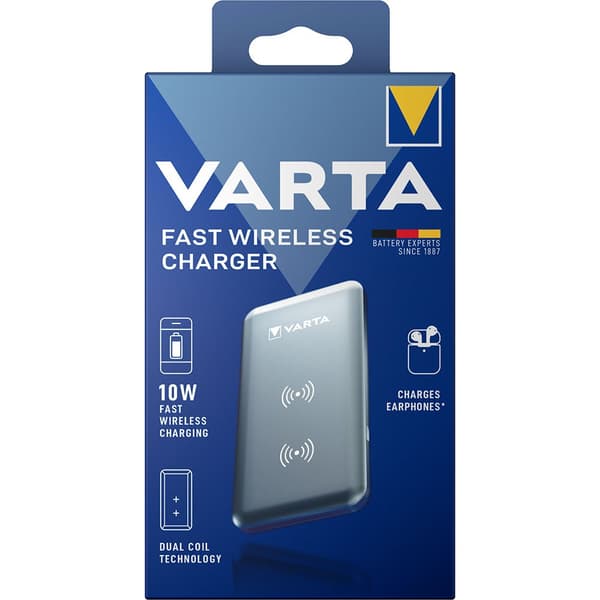 Varta Fast Wireless Charger Hopeinen Hopea