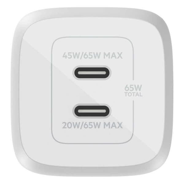 Belkin Usb-c Oplader Wch013vfwh 65w Transparent,Hvid