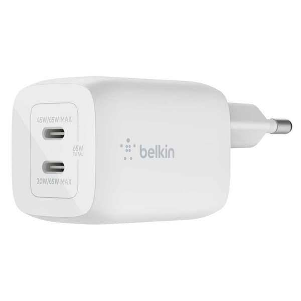 Belkin Usb-c Oplader Wch013vfwh 65w Transparent,Hvid