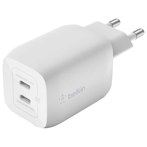 Belkin Usb-c Oplader Wch013vfwh 65w Transparent,Hvid Hvid