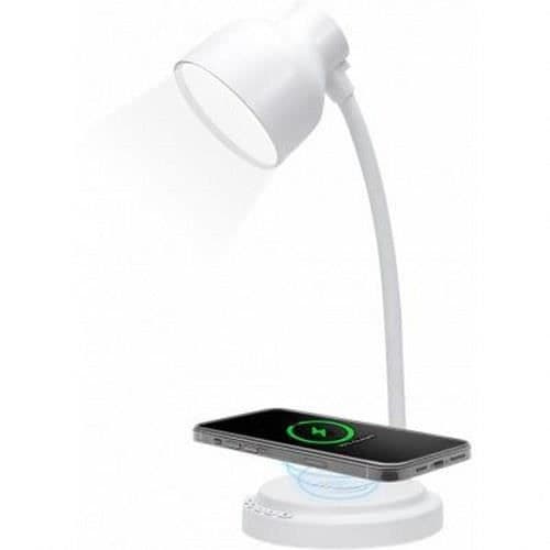15W induktionsladdare + högtalare + lampa Vit Bigben