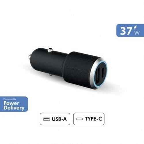 Bil8614 - Force Power Lite - Dubbel Laddare 37W - USB C 25W - USB A 12W - Snabbladdning