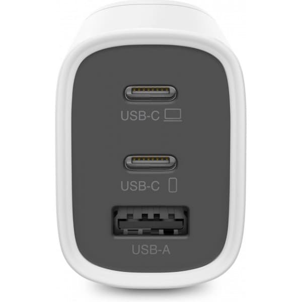 GP GaN PD 65 W netoplader, 2x USBC + 1x USBA, hvid