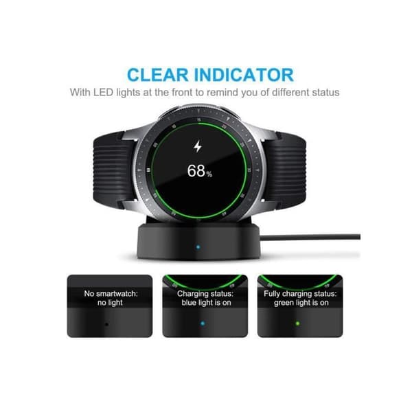 Laddare för Samsung Galaxy Watch 42mm 46mm SM-R800 R810 R815 Portabelt laddningsställ med kabel