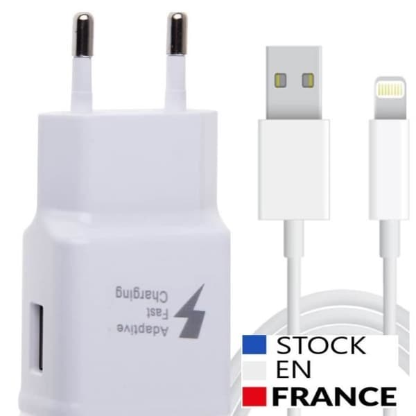 Pack Laddare + Kabel för Apple iPhone 11 Pro Max Snabbladdare Ultrasnabb NY GENERATION 3A med LIGHTNING USB-KABEL