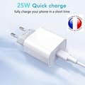 Miniatyrbild 2 av 4: Packa supersnabbladdare + kabel för Cat S52 laddare 25W Ultrakraftig NY GENERATION med dubbel typ C-KABEL