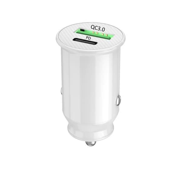 Cigarettändare Billaddare för Ark Elf S8 USB till USB Typ C Snabbladdning 30W PD &amp; QC 3.0 - 2 portar