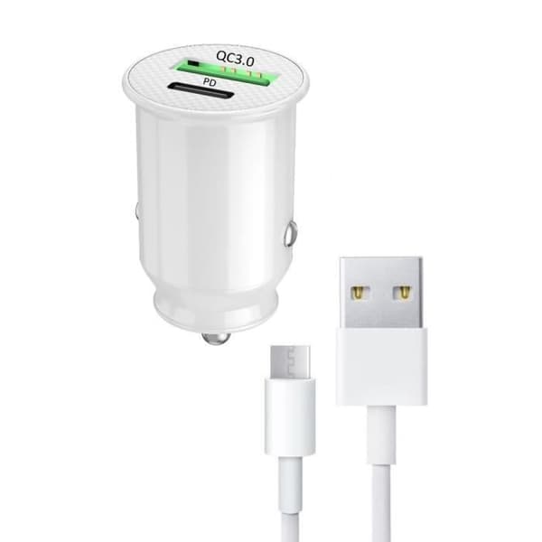 Billaddarpaket för Samsung Galaxy S21 5G SD888 USB till USB Typ C Snabbladdning 30W PD &amp; QC 3.0 + 1 Typ C-kabel - 2 portar