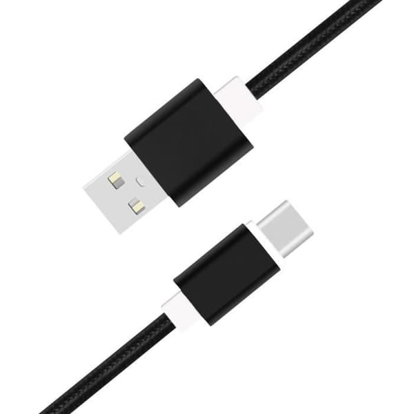 Typ C-kabel för Samsung Galaxy A23 5G i nylon flätad synkroniserad snabbdataöverföring - SVART