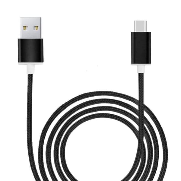 Typ C-kabel för Samsung Galaxy A23 5G i nylon flätad synkroniserad snabbdataöverföring - SVART